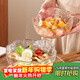 格娜斯玻璃沙拉碗家用透明玻璃碗套裝日式創(chuàng  )意蔬菜水果盤(pán)甜品碗三件套