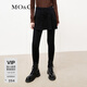 MO&Co.秋冬搖滾黑色設計感可拆卸簾子高腰修身小腳褲牛仔褲moco 牛仔黑色 XXS 24