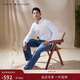Tommy Hilfiger【純棉府綢】秋冬男女商務(wù)通勤休閑條紋情侶款長(cháng)袖襯衫外套