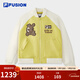 FILA FUSION斐樂(lè )潮牌針織長(cháng)袖外套女冬基新款寬松拼色棒球服 麥陀黃-MT S 160/80A/S
