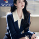 啄木鳥(niǎo)（TUCANO）翻領(lǐng)短款毛衣針織衫上衣女秋冬季2025新款時(shí)尚百搭洋氣長(cháng)袖打底衫 藍色 XL 建議120-130斤