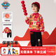 汪汪隊立大功新年裝兒童加絨衛衣秋冬款圓領(lǐng)上衣女童紅色衛衣潮酷套裝0343 120