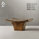 九土日式小碟陶瓷高腳茶點(diǎn)果碟點(diǎn)心盤(pán)復古粗陶零食糕點(diǎn)擺盤(pán)小茶碟 珠光棕