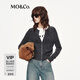 MO&Co.針織開(kāi)衫2025秋新品含綿羊毛圓領(lǐng)金屬拉鏈短款簡(jiǎn)法MBE3CART01 深花灰色 建議和客服確認尺碼哦 S /160 建議和客服確認尺碼哦