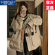 莫代爾加厚工裝外套女2025秋冬季新款沖鋒學(xué)生上衣寬松百搭時(shí)尚潮流夾克 卡其色-加棉加厚 M 95-115斤