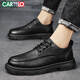 卡帝樂(lè )鱷魚(yú)男士皮鞋春季商務(wù)正裝鞋百搭低幫系帶休閑鞋子男 1676 黑色 42
