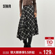 森馬（Semir）半身裙女冬磨毛格紋長(cháng)裙2025個(gè)性設計感不規則A字裙10A725120001