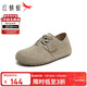 紅蜻蜓勃肯鞋女鞋春夏包頭復古反絨毛圓頭百搭系帶單鞋WBB34451卡其色37