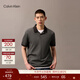 Calvin KleinJeans夏季男士商務(wù)休閑通勤ck絲光棉撞色翻領(lǐng)短袖T恤POLO衫 UB1-太空黑 L