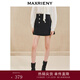 MAXRIENY【商場(chǎng)同款】精致復古風(fēng)短褲復古花邊雙排扣裙褲 黑色 M 02/36