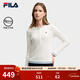 FILA 斐樂(lè )官方女子針織長(cháng)袖T恤25冬新款時(shí)尚經(jīng)典休閑修身亨利衫打底衫 云菇白-WT XL 175/92A/XL