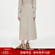 范思藍恩針織套裝女秋冬2024新款通勤休閑圓領(lǐng)毛衣開(kāi)衫半裙兩件套 米色半身裙 S