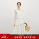 范思藍恩度假風(fēng)重工領(lǐng)口無(wú)袖掛脖連衣裙2025夏新款不規則裙擺2469 米色 M
