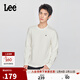 Lee25秋冬新品標準版圓領(lǐng)小Logo貼布男長(cháng)袖T恤 米白色  2XL 