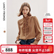 朗姿宮廷風(fēng)法式復古設計感立領(lǐng)襯衣女上衣氣質(zhì)秋季新款襯衫 駝色 L