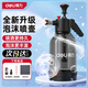 得力（deli）洗車(chē)泡沫噴壺 高氣壓手持噴水壺家車(chē)多場(chǎng)景雙噴頭增泡神器黑色2L