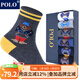 POLO官方6雙\盒襪子男歐美英倫較厚棉襪卡通熊仔中筒襪秋冬季男襪 型號【8574】六色 6雙 均碼39-44碼鞋合適