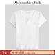 Abercrombie & Fitch經(jīng)典小麋鹿圖案美式修身小V領(lǐng)短袖T恤上衣25夏季女裝139-5297 白色 XS (160/84A)