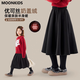 moonkids童裝女童加絨裙子2026秋冬新款兒童保暖半身裙黑色中長(cháng)冬裙加厚款 6205黑色加絨半身裙 110 cm