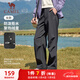 駱駝（CAMEL）加絨傘兵女褲寬松直筒戶(hù)外防潑水運動(dòng)褲 J25CA6L6017 幻影黑 M