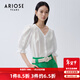 艾諾絲雅詩(shī)【商場(chǎng)同款】夏季新品通勤燈籠袖簡(jiǎn)約優(yōu)雅V領(lǐng)雪紡衫20535082 白色 M