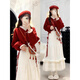 梓洛蘭ZiLuoLan新中式國風(fēng)連衣裙女裝2026秋冬新年紅色毛衣半身裙套裝女 三件套裝 M (建議80-100斤)