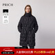 PRICH【90%鵝絨】時(shí)尚高領(lǐng)V格壓膠羽絨服2025冬季新品長(cháng)款束腰新年 19黑色 S 160