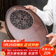 祥業(yè)竹制茶盤(pán)橢圓形儲水式茶托盤(pán)家用小型輕奢瀝水盤(pán)功夫茶具干泡茶臺 胡桃木色仿古橢圓盛水(中)