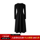 PRICH時(shí)尚通勤針織長(cháng)袖連衣裙冬季新款圓領(lǐng)收腰顯瘦長(cháng)裙女 19黑色 S 160