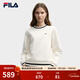 FILA 斐樂(lè )官方女子套頭衛衣冬新款時(shí)尚休閑舒適針織長(cháng)袖上衣 霧蓮白-IV M 165/84A/M