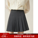 范思藍恩減齡學(xué)院風(fēng)百褶半身裙夏裝高腰設計感條紋A字裙24FS12081 灰色 M