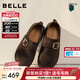 百麗（Belle）堅果拿鐵絨面勃肯鞋女2026春新款商場(chǎng)舒適柔軟復古休閑鞋F3V1DAA6 咖啡色 37