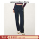 Abercrombie & Fitch【經(jīng)典直筒】小麋鹿圖案保暖抓絨衛褲25秋冬新款女裝147-5165 海軍藍 S (165/72A) 偏大偏長(cháng)，建議小一碼
