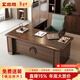 忠勝辦公家具烏金木實(shí)木皮老板桌辦公桌新中式書(shū)桌組合簡(jiǎn)約辦公桌辦公室寫(xiě)字桌 1.6米老板桌【含側柜】