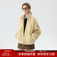范思藍恩溫柔韓版廓形立領(lǐng)夾克外套女2024秋冬新款加厚外套14714 米黃色 S