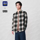 HLA海瀾之家長(cháng)袖襯衫男冬panda wowo熊貓格紋襯衣男