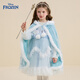 迪士尼女童連衣裙套裝春季2026新款兒童加厚艾莎長(cháng)袖連衣裙斗篷兩件套