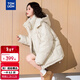 唐獅（TonLion）2025冬女連帽下擺弧形袖子愛(ài)心短款羽絨服