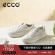愛(ài)步（ECCO）平底鞋女 倪妮同款牛皮板鞋系帶休閑運動(dòng)鞋 街頭272803 白色/灰白色27280356946 37