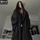 雪中飛（SNOWFLYING）黑色風(fēng)衣外套女中長(cháng)版2025秋季新款翻領(lǐng)小個(gè)子高端大氣上檔次大衣 黑色 XS .