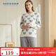 舒雅（Schiesser）女士家居睡衣半邊絨愛(ài)心印花插袋加厚睡衣家居服套裝E1/20226H 灰色7902 M