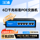 沃浦POE交換機供電6口全千兆監控攝像頭錄像機專(zhuān)用4電口+雙上聯(lián)國標工程級供電交換器分線(xiàn)器DJH603 