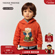Teenie Weenie Kids小熊童裝25年新款秋冬男女寶寶加絨插肩袖連帽衛衣 橘色 90 cm