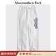 Abercrombie & Fitch【LOGO束腳褲】保暖抓絨松緊腰運動(dòng)衛褲長(cháng)褲25秋冬女裝186-5013 淺灰色 L (165/86A)