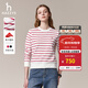 哈吉斯（HAZZYS）女裝 秋款女士條紋青春活力休閑衛衣女ABTSE0BCX08 紅色RD M (160/84A 38)