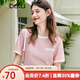 百圖betu女裝夏新款T恤法式小香風(fēng)溫柔甜美圓領(lǐng)短袖T恤女2305T24 粉紅 M