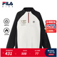 斐樂(lè )FILA【斐暖】?jì)和b上衣2025年冬季新款男大童加絨長(cháng)袖T恤 牧筠白-IV 170