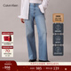 Calvin KleinJeans四季款女士美式復古ck做舊微彈洗水高腰寬松闊腿牛仔褲 185-牛仔淺藍 26