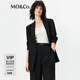 MO&Co.【C+系列】西裝2025夏新品輕薄人絲捏褶中袖外套
