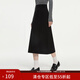 范思藍恩灰色高領(lǐng)毛衣女秋冬2024新款羊毛針織衫半身套裝14168 黑色半裙 L